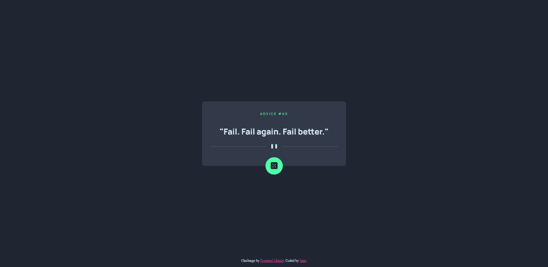 Advice app screenshot